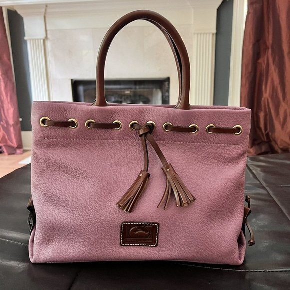 DOONEY & Bourke Purple Tassel Tote Leather NEW - Picture 7 of 9